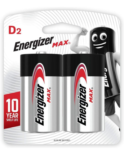 Energizer E95BP‑2 / E95BP2 – Piles Alcalines Taille D (Pack de 2)