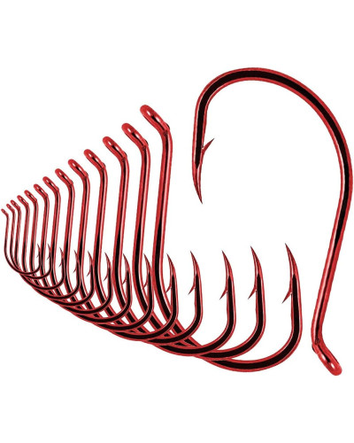 Hameçon Hayabusa Octopus Hook, Offset Shank, Red