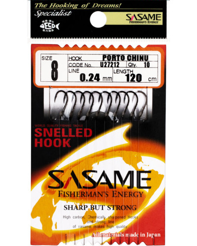 Hameçon Sasame Porto Chinu snelled hooks