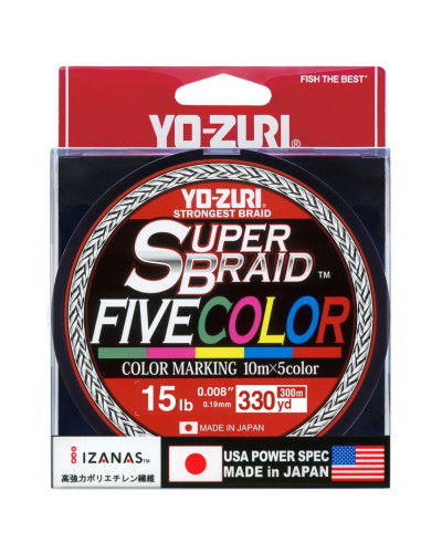 Ligne Tressée Yo-Zuri Super Braid 5 Color 300M