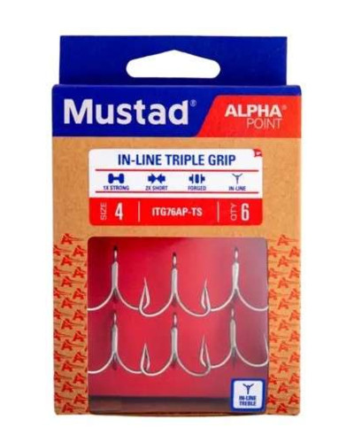 Hameçon Triple In-Line Mustad TS-4/6A