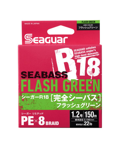 Ligne tressée Seaguar R18 Complete Seabass Flash Green