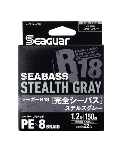 Ligne tressée Seaguar R18 Complete Seabass Stealth Grey